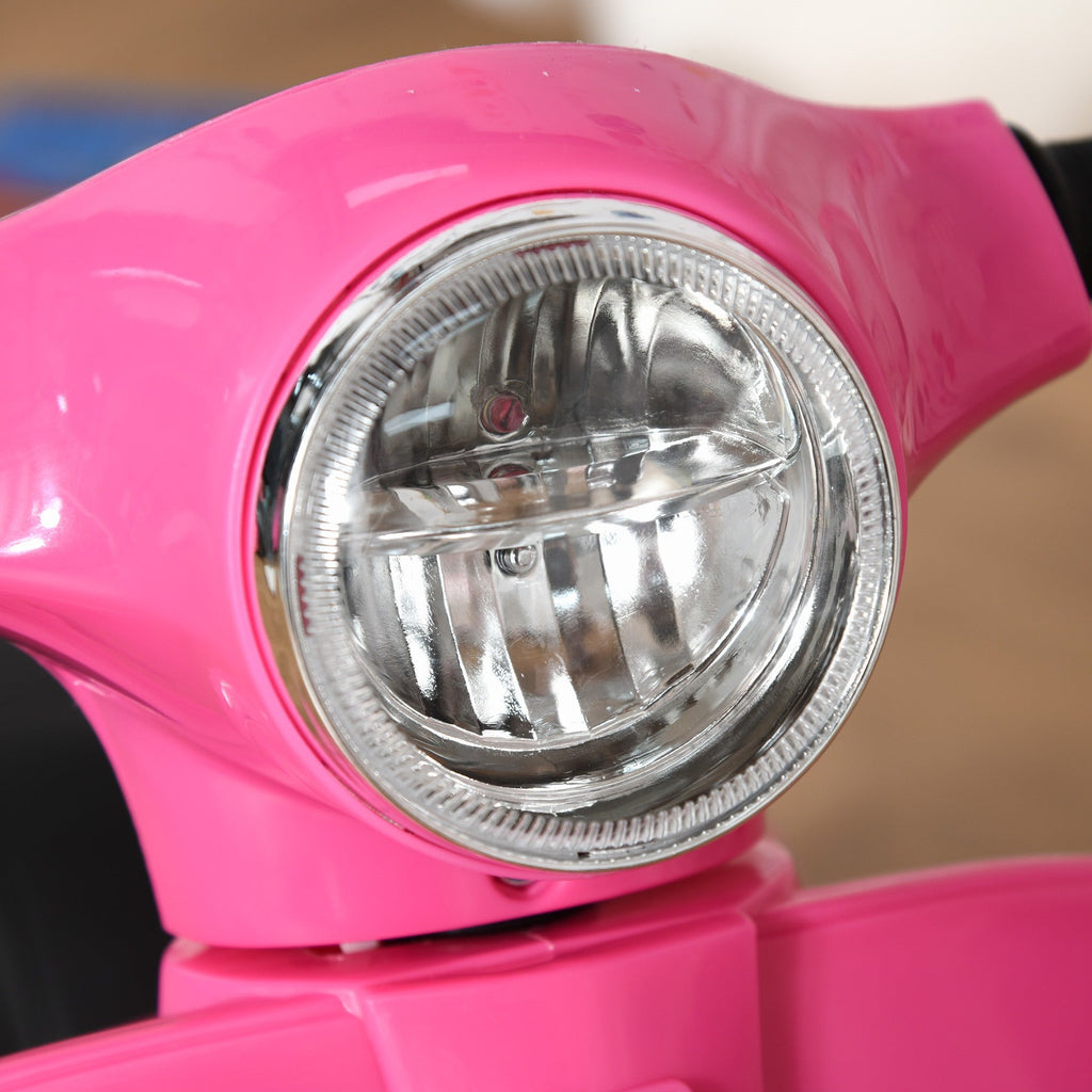 Easycomfort Moto Elettrica per Bambini with Licenza Ufficiale Vespa Batteria 6V, Fari e Clacson, per Bimbi da 18-36 mesi, Rosa, 66.5x38x52cm