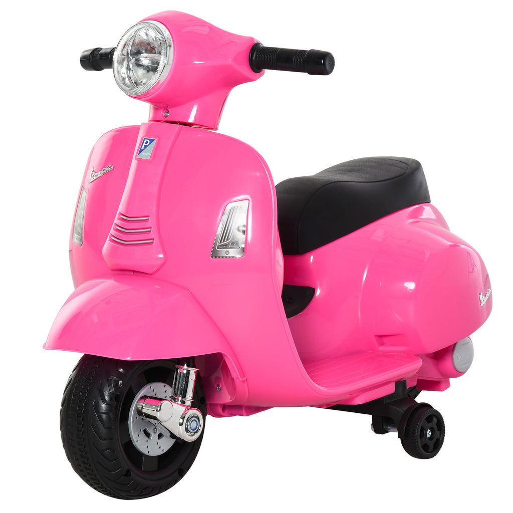 Easycomfort Moto Elettrica per Bambini with Licenza Ufficiale Vespa Batteria 6V, Fari e Clacson, per Bimbi da 18-36 mesi, Rosa, 66.5x38x52cm