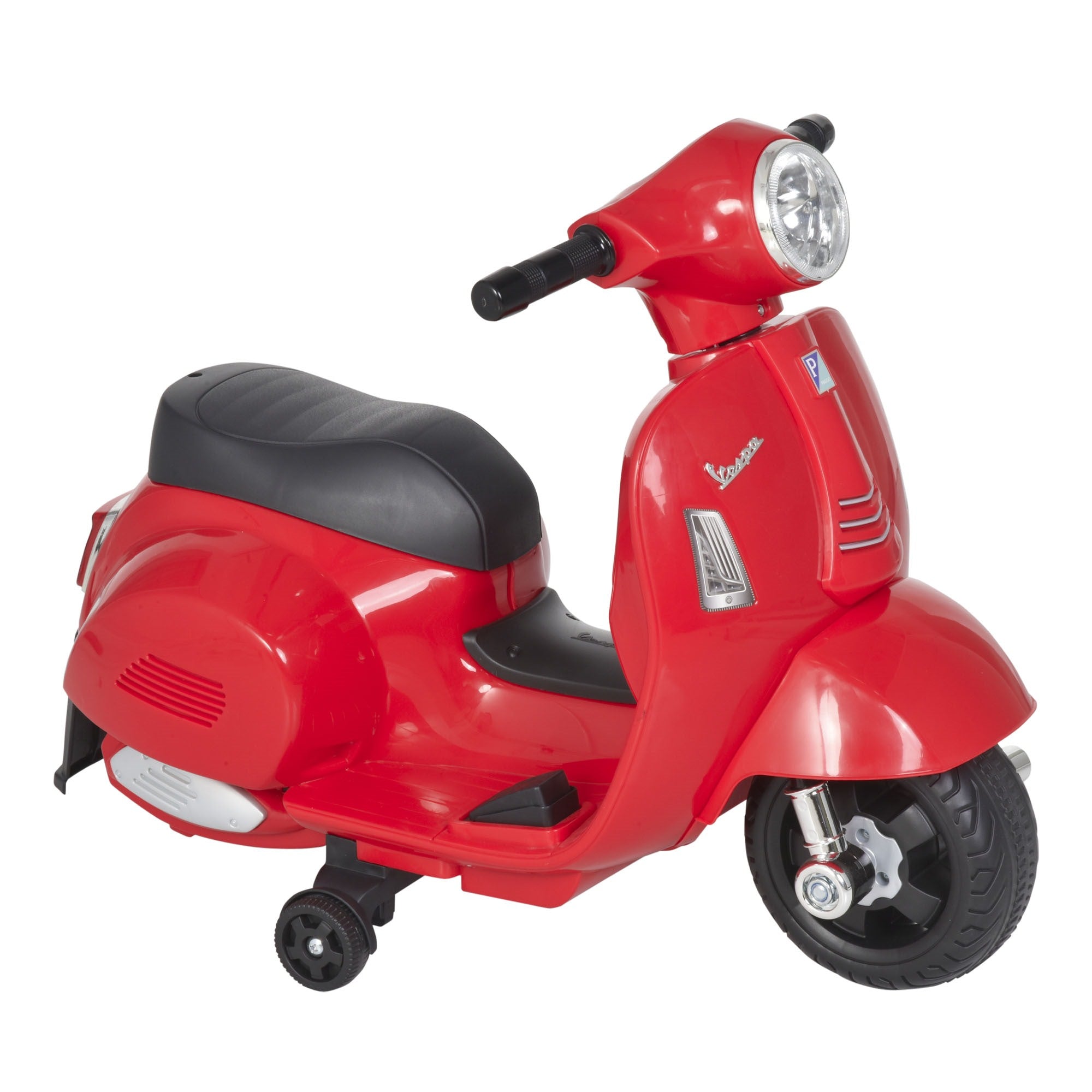 Easycomfort Moto Elettrica per Bambini with Licenza Ufficiale Vespa Batteria 6V, Fari e Clacson, per Bimbi da 18-36 mesi, Rosso, 66.5x38x52cm