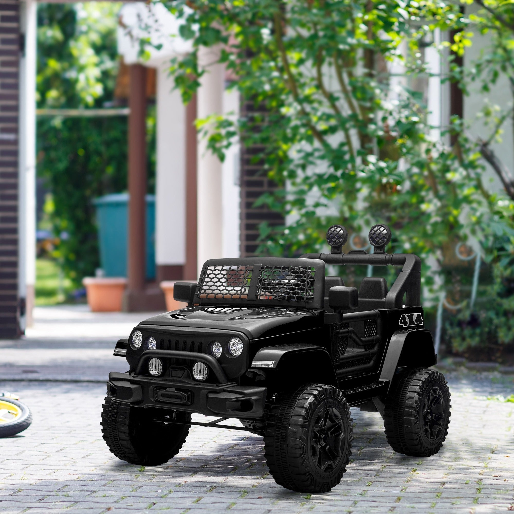 Easycomfort Macchina Elettrica per Bambini 3-6 Anni da 12V with Telecomando, Fari e Clacson, 100x64.2x71 cm, black