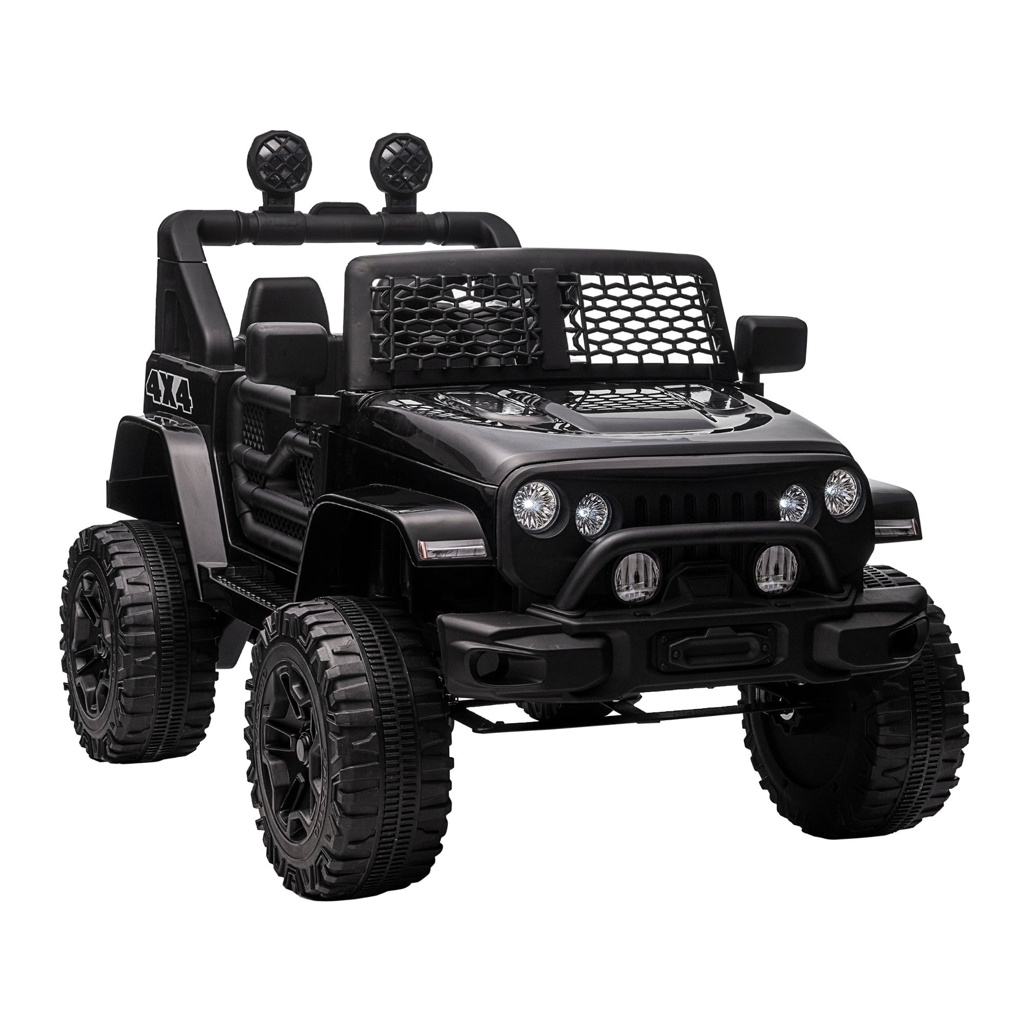 Easycomfort Macchina Elettrica per Bambini 3-6 Anni da 12V with Telecomando, Fari e Clacson, 100x64.2x71 cm, black