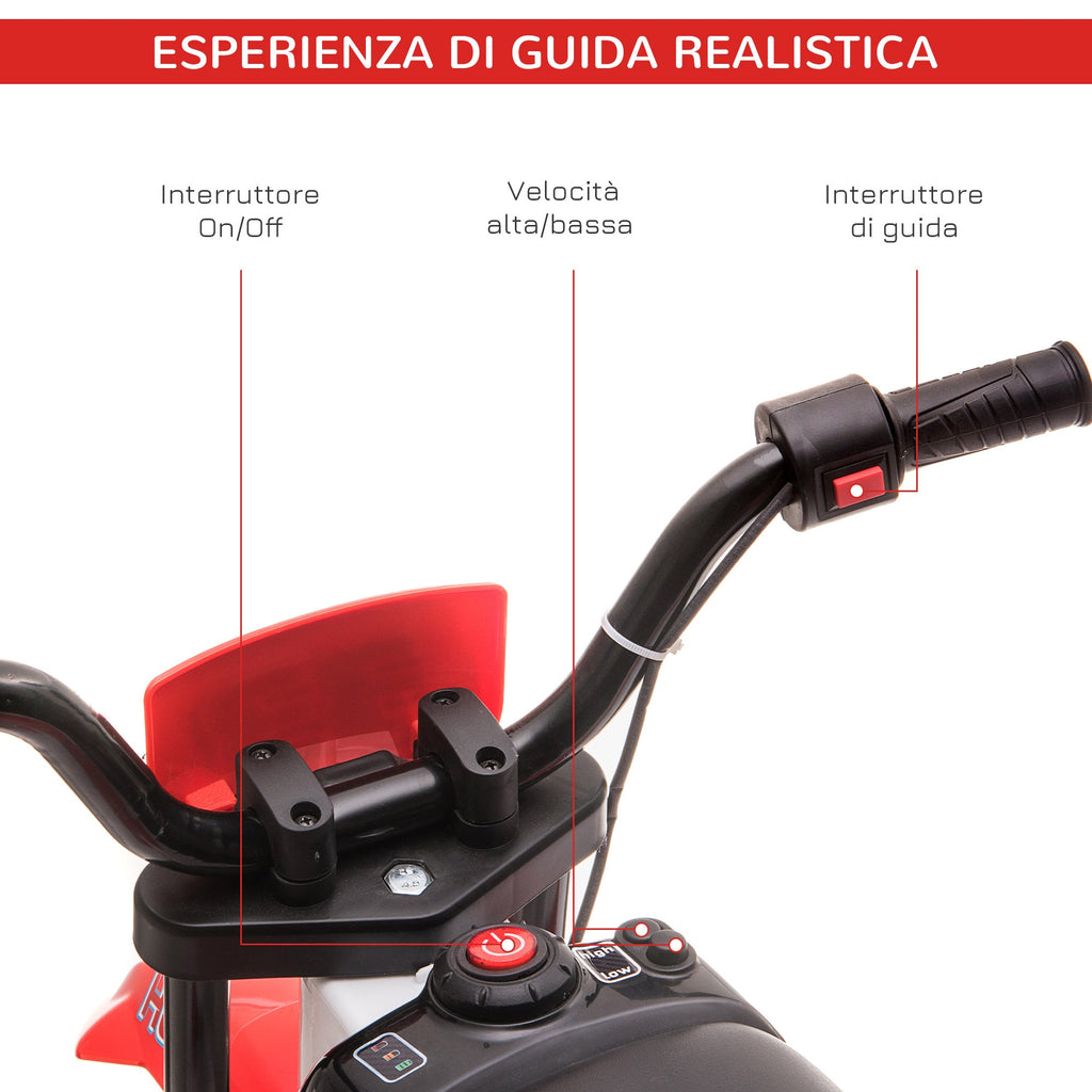 EasyComfort elektrische kindercrossmotor 12V rood