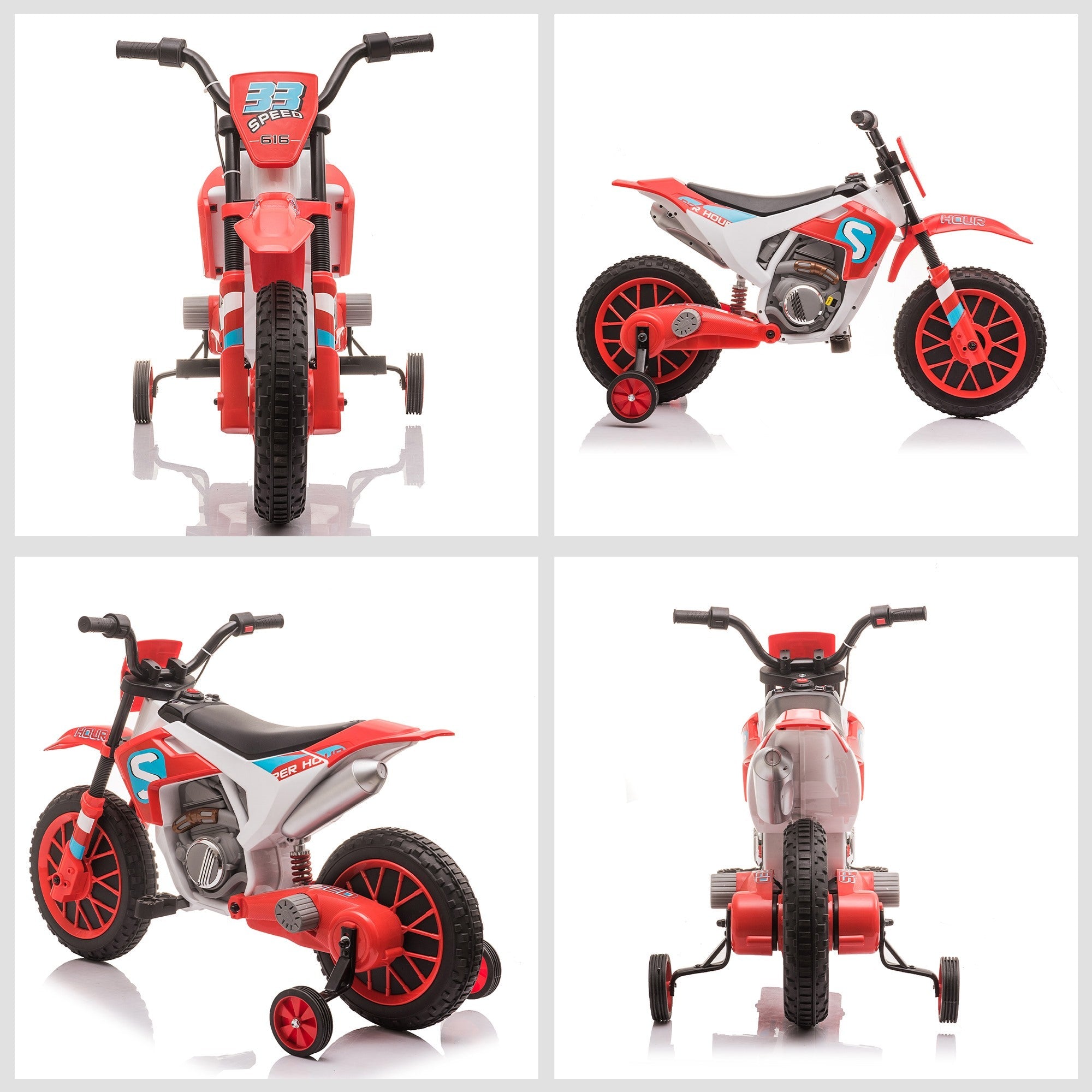 EasyComfort elektrische kindercrossmotor 12V rood