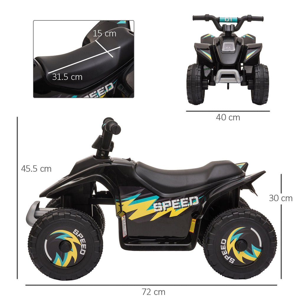Easycomfort Quad Elettrico per Bambini 18-36 Mesi with Batteria Ricaricabile da 6V, 72x40x45.5 cm, black