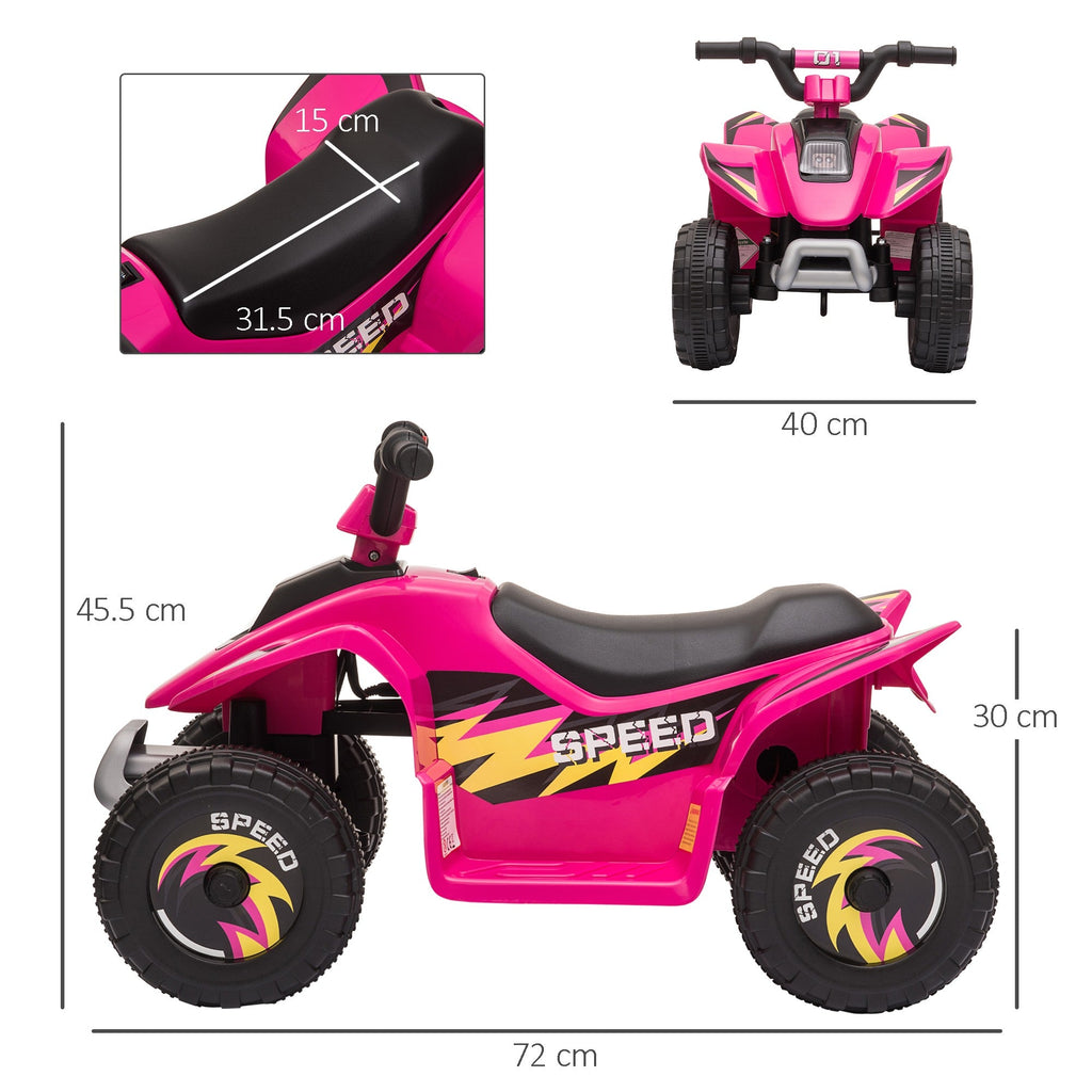 EasyComfort elektrische kinderquad 6V, 2.8–4.6 km/u, roze