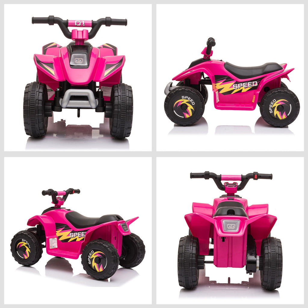 EasyComfort elektrische kinderquad 6V, 2.8–4.6 km/u, roze