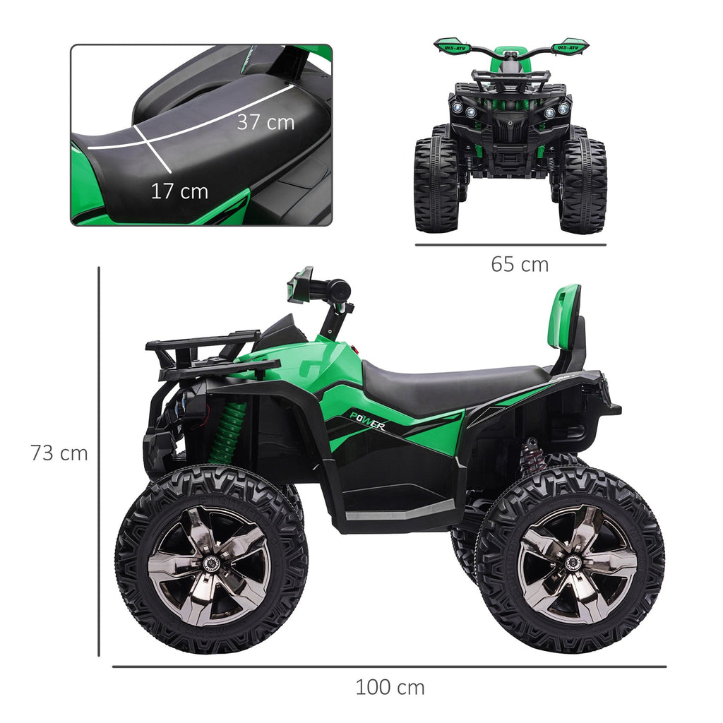 Easycomfort Quad per Bambini Elettrico 12V with Fari e Batteria Ricaricabile, Età 3-5 Anni, 100x65x73cm, Verde