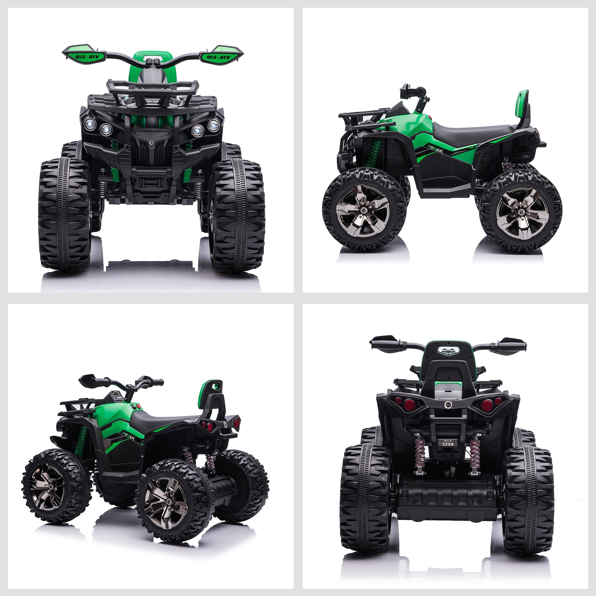 Easycomfort Quad per Bambini Elettrico 12V with Fari e Batteria Ricaricabile, Età 3-5 Anni, 100x65x73cm, Verde