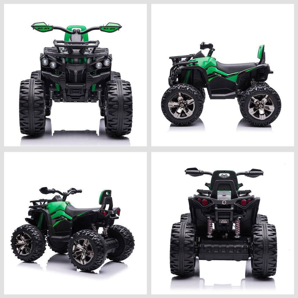 Easycomfort Quad per Bambini Elettrico 12V with Fari e Batteria Ricaricabile, Età 3-5 Anni, 100x65x73cm, Verde