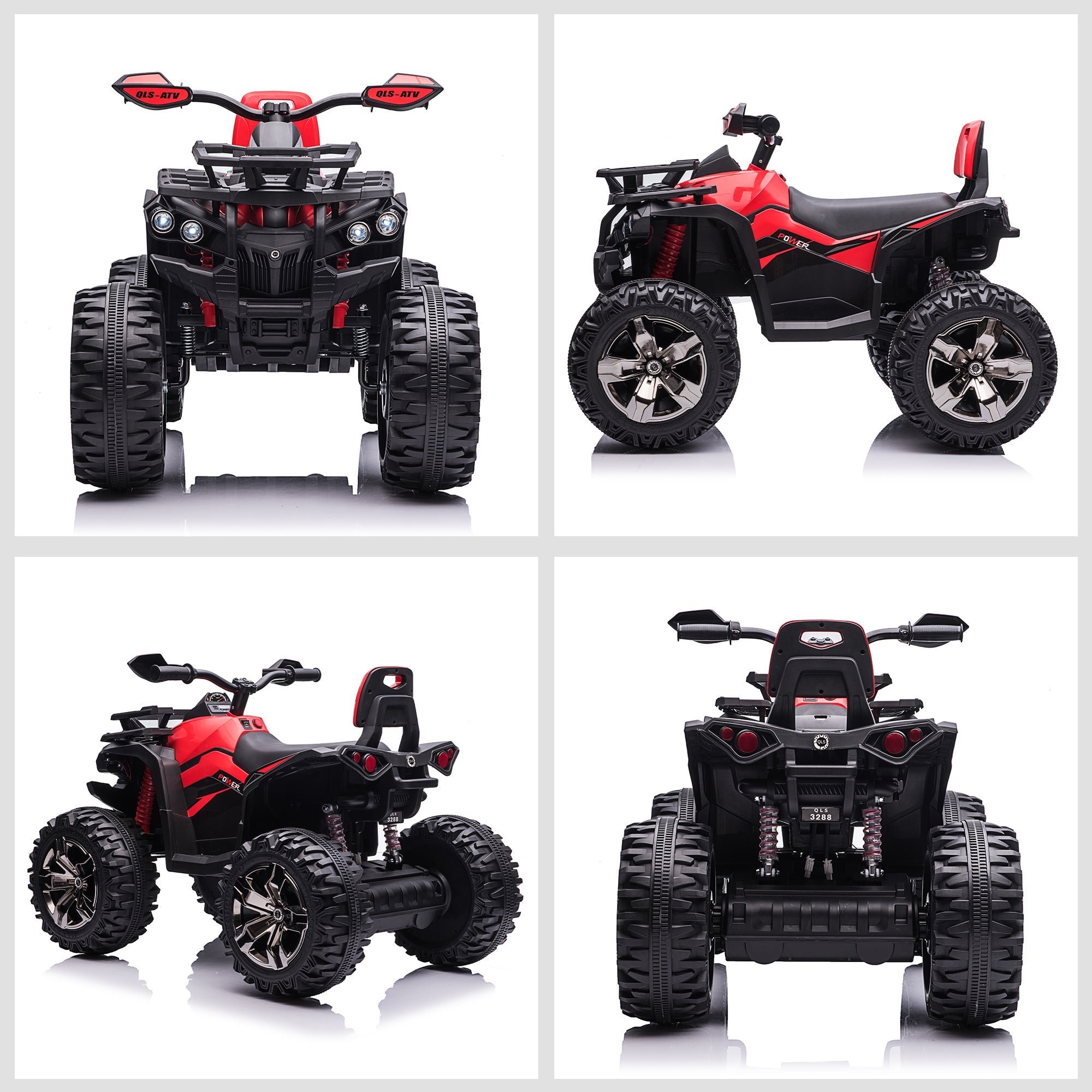 Easycomfort Quad per Bambini Elettrico 12V with Fari e Batteria Ricaricabile, Età 3-5 Anni, 100x65x73cm, Rosso