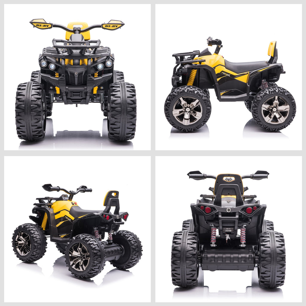 Easycomfort Quad per Bambini Elettrico 12V with Fari e Batteria Ricaricabile, Età 3-5 Anni, 100x65x73cm, Giallo