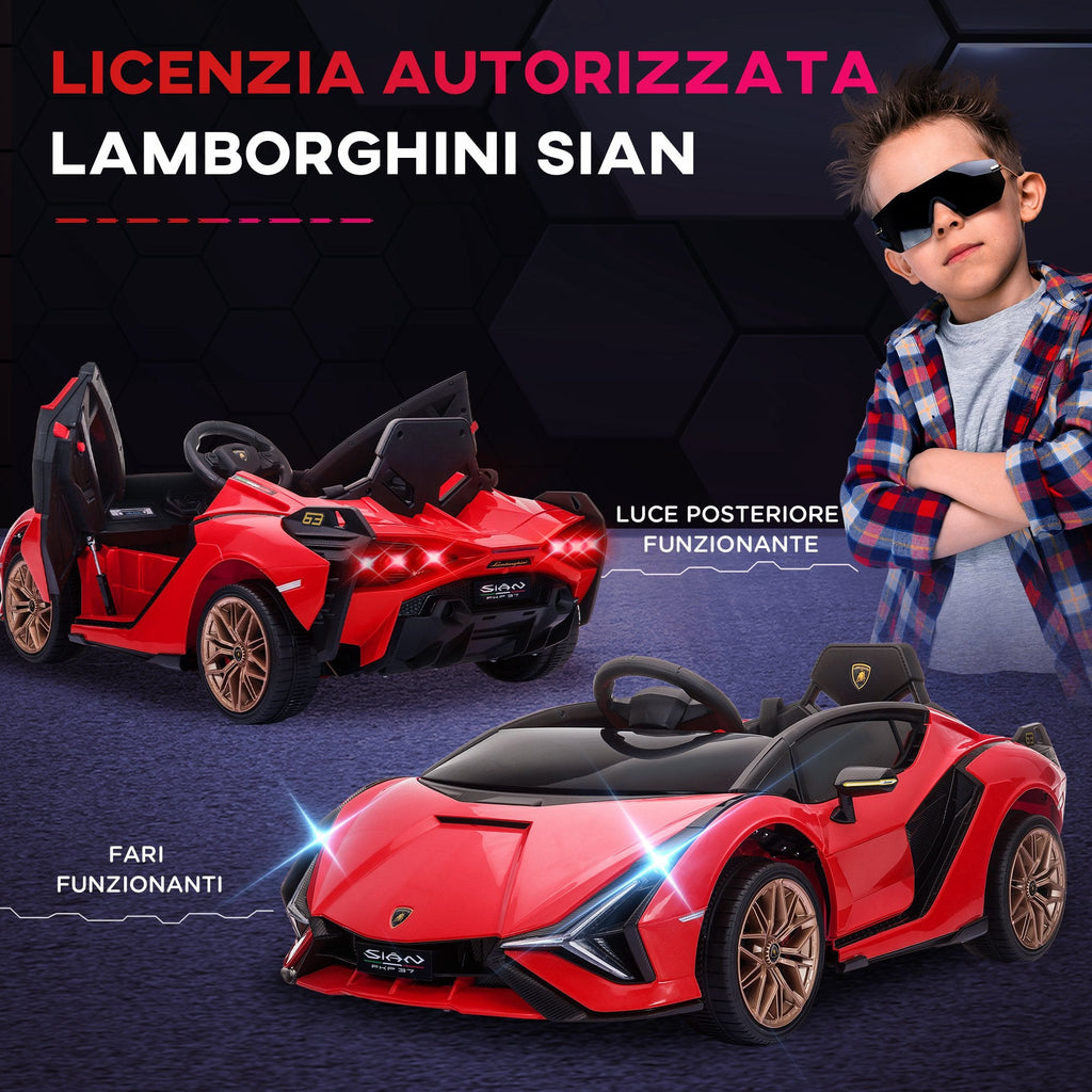 Easycomfort Macchina Elettrica per Bambini 12V with Fari e Musica, Telecomando e Velocità 3-5km/h, Età 3-5 Anni, 108x62x40cm, Rosso