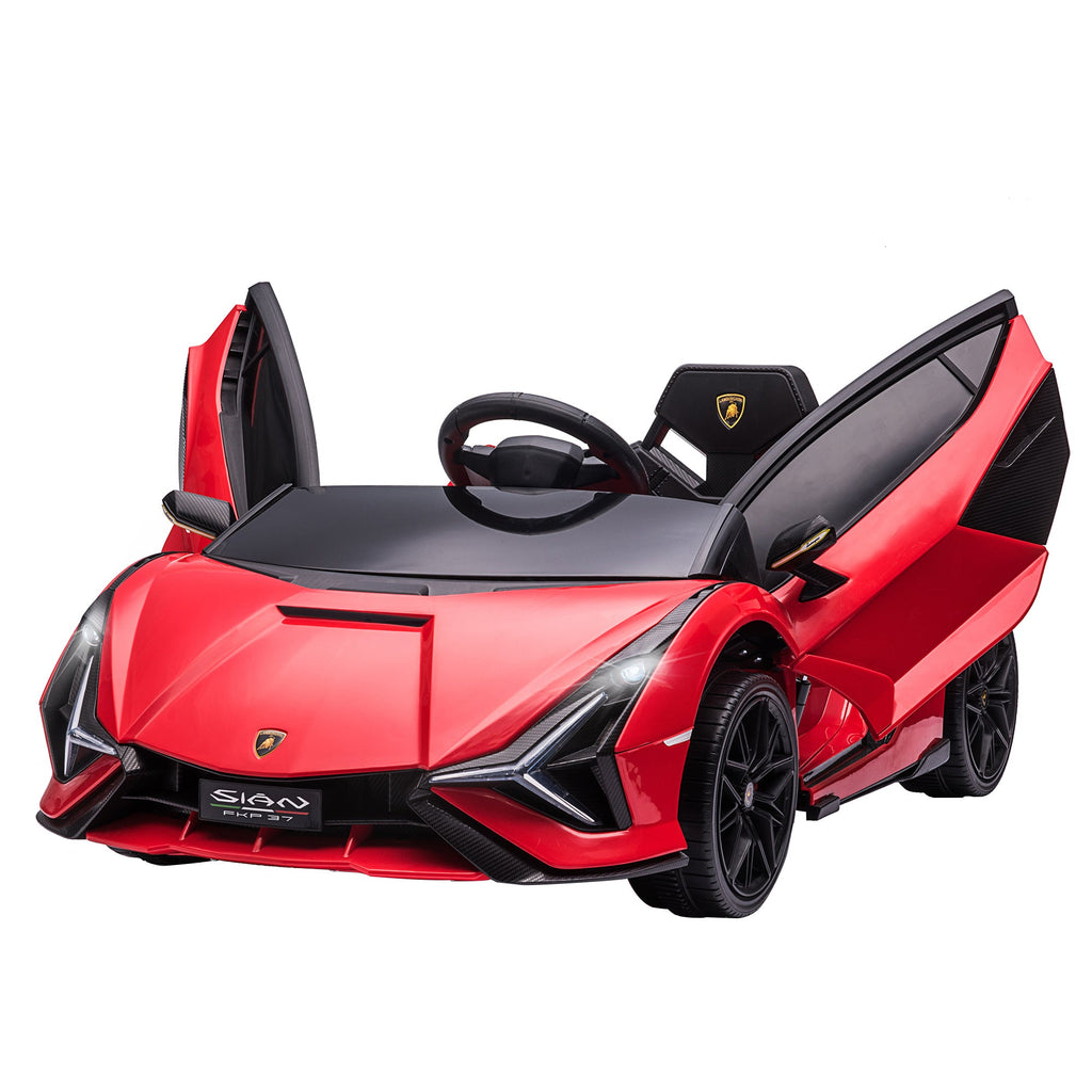 Easycomfort Macchina Elettrica per Bambini 12V with Fari e Musica, Telecomando e Velocità 3-5km/h, Età 3-5 Anni, 108x62x40cm, Rosso