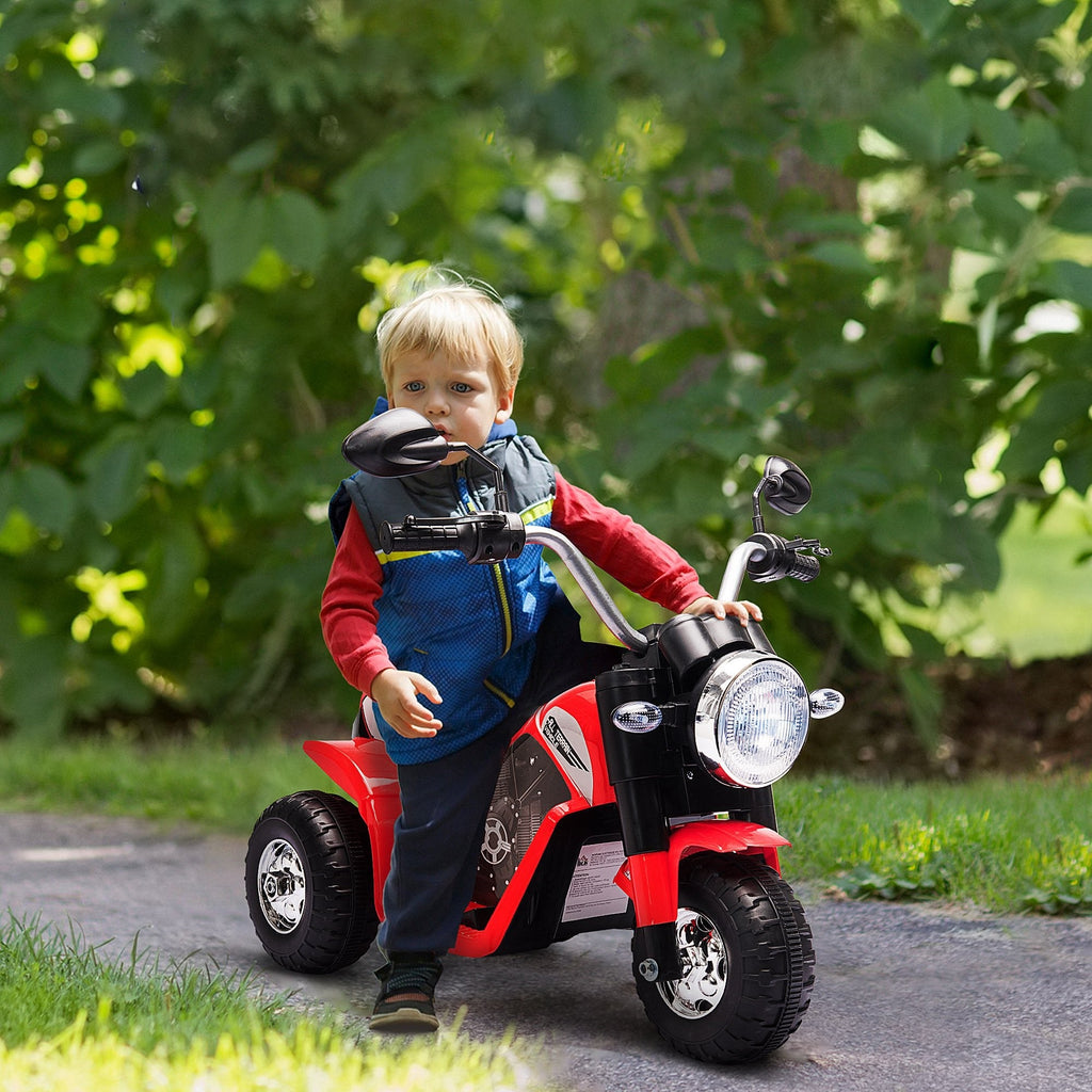 Easycomfort Moto Elettrica per Bambini a 3 Ruote with Luci e Suoni, Batteria Ricaricabile 6V, Velocità 2 km/h, per Bimbi da 18-36 Mesi, 72x57x56cm Rossa