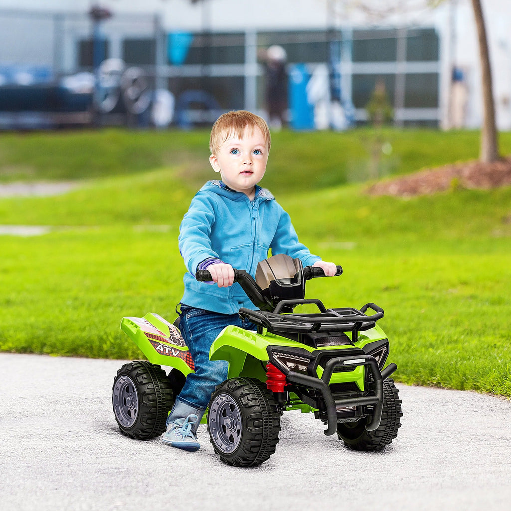 Easycomfort Quad Elettrico per Bambini 18-36 Mesi with Batteria Ricaricabile 6V e Fari, in Metallo e PP, 66x44x42 cm, Verde