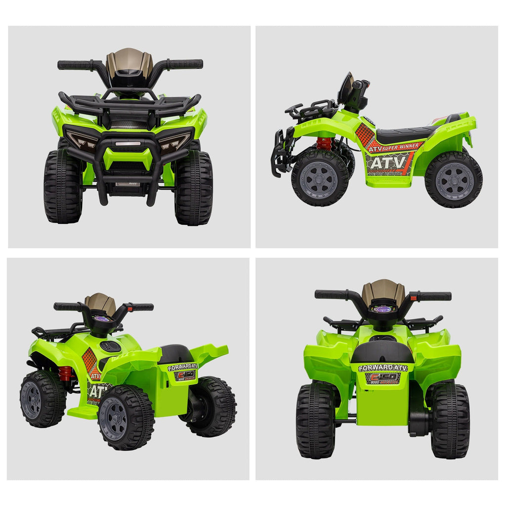 Easycomfort Quad Elettrico per Bambini 18-36 Mesi with Batteria Ricaricabile 6V e Fari, in Metallo e PP, 66x44x42 cm, Verde