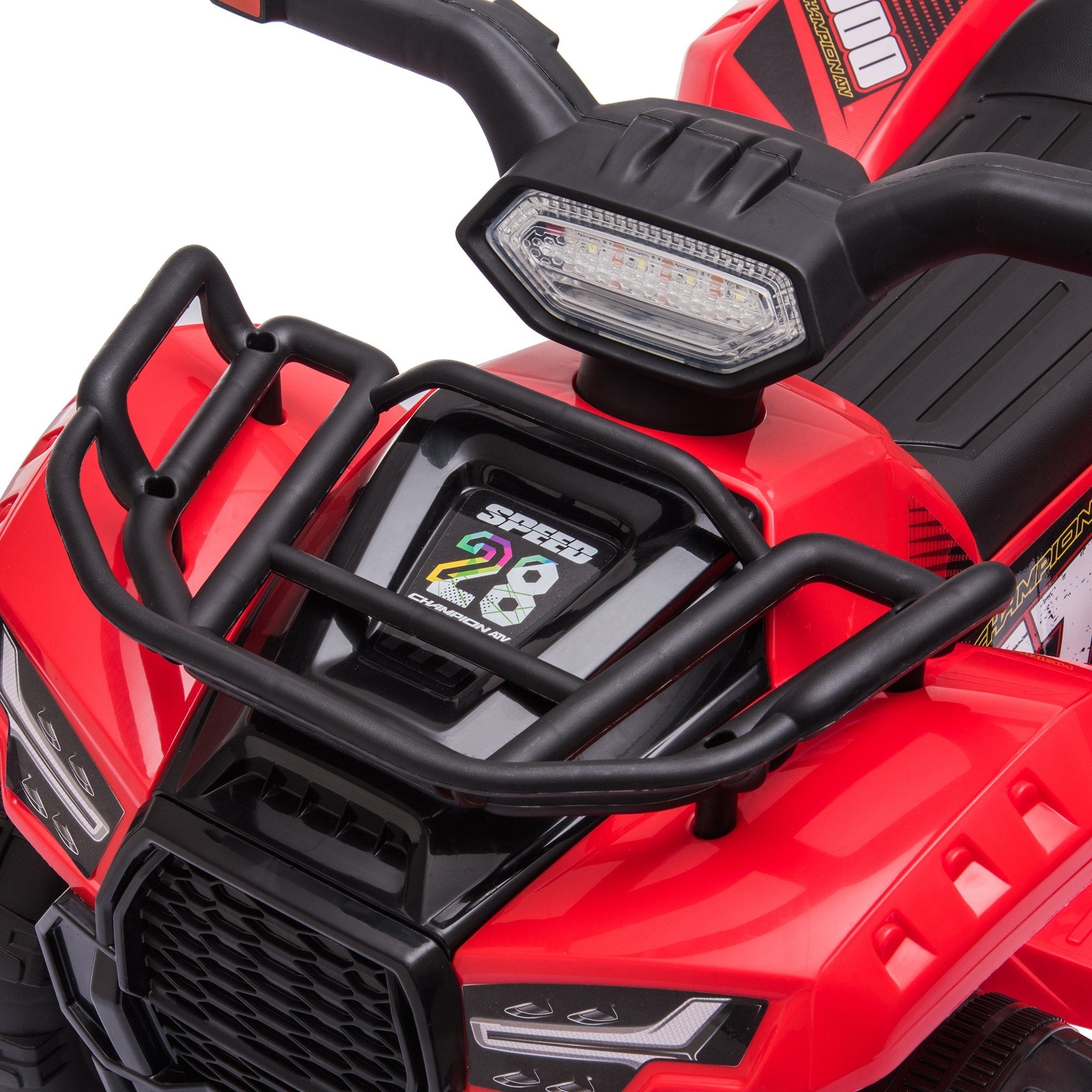 Easycomfort Quad Elettrico per Bambini with Batteria Ricaricabile 6V, Pulsante Acceleratore, Età 18-36 Mesi, 70x42x45cm, Rosso