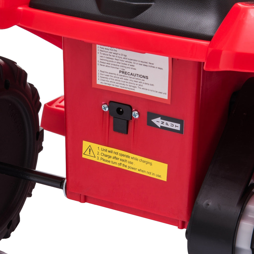 Easycomfort Quad Elettrico per Bambini with Batteria Ricaricabile 6V, Pulsante Acceleratore, Età 18-36 Mesi, 70x42x45cm, Rosso
