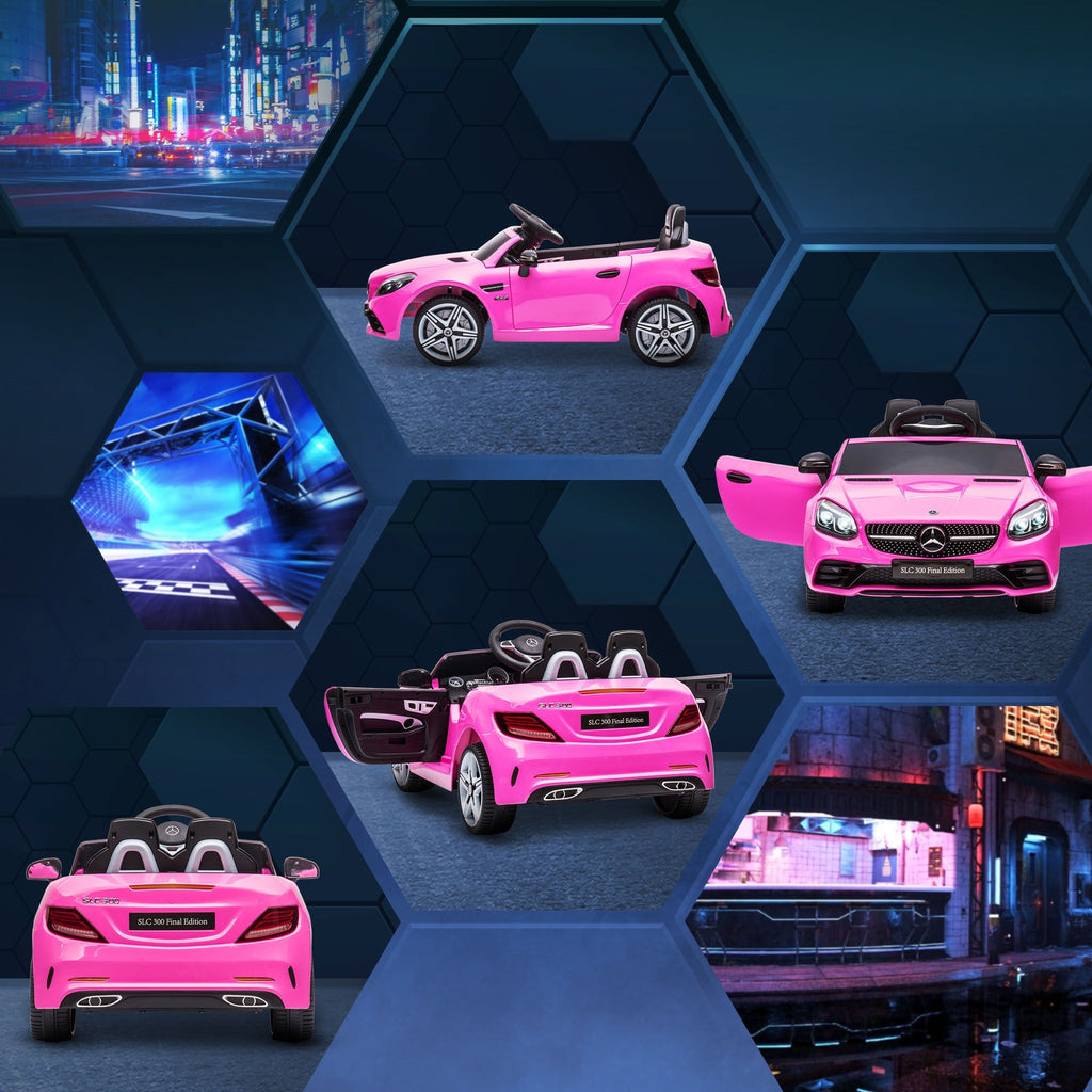 EasyComfort Mercedes SLC elektrische kinderauto met afstandsbediening - roze