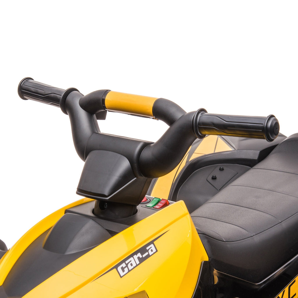 Easycomfort Quad Elettrico per Bambini 12V, 2 Velocità, Ruote Larghe with Sospensioni e Fari LED, Età 3-5 Anni, Giallo