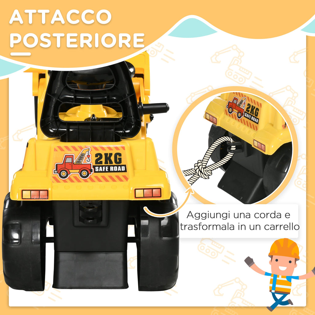 Easycomfort Escavatore per Bambini 3-4 Anni with Pinza, Pulsante per Suoni e Spazio Portaoggetti, 83x27x39 cm, Giallo e black