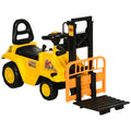 Easycomfort Trattore a Pedali per Bambini 3-4 Anni with Muletto e Spazio Portaoggetti, 86x27.5x47.5 cm, Giallo e black