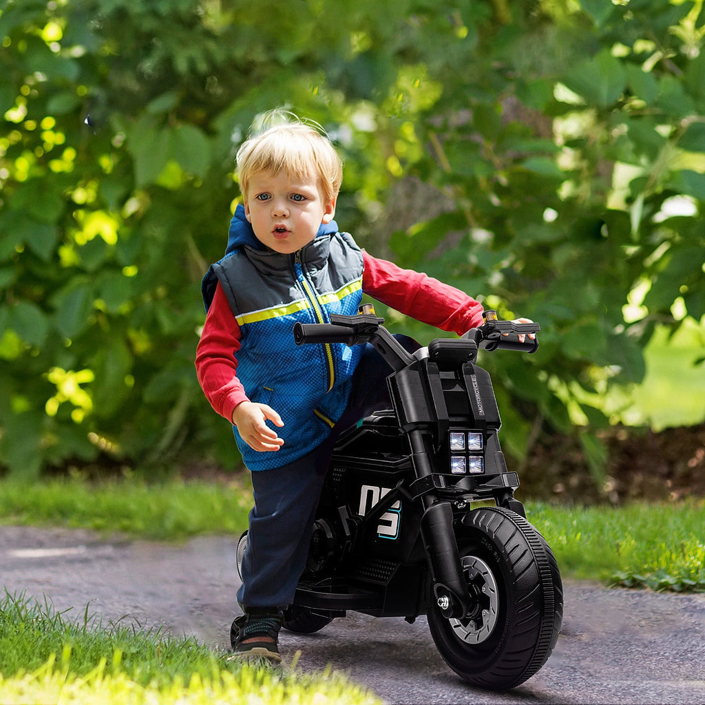 Easycomfort Moto Elettrica per Bambini 3-5 Anni in PP e Metallo with Rotelle, Clacson e Musica, 86x44x58 cm, Nera