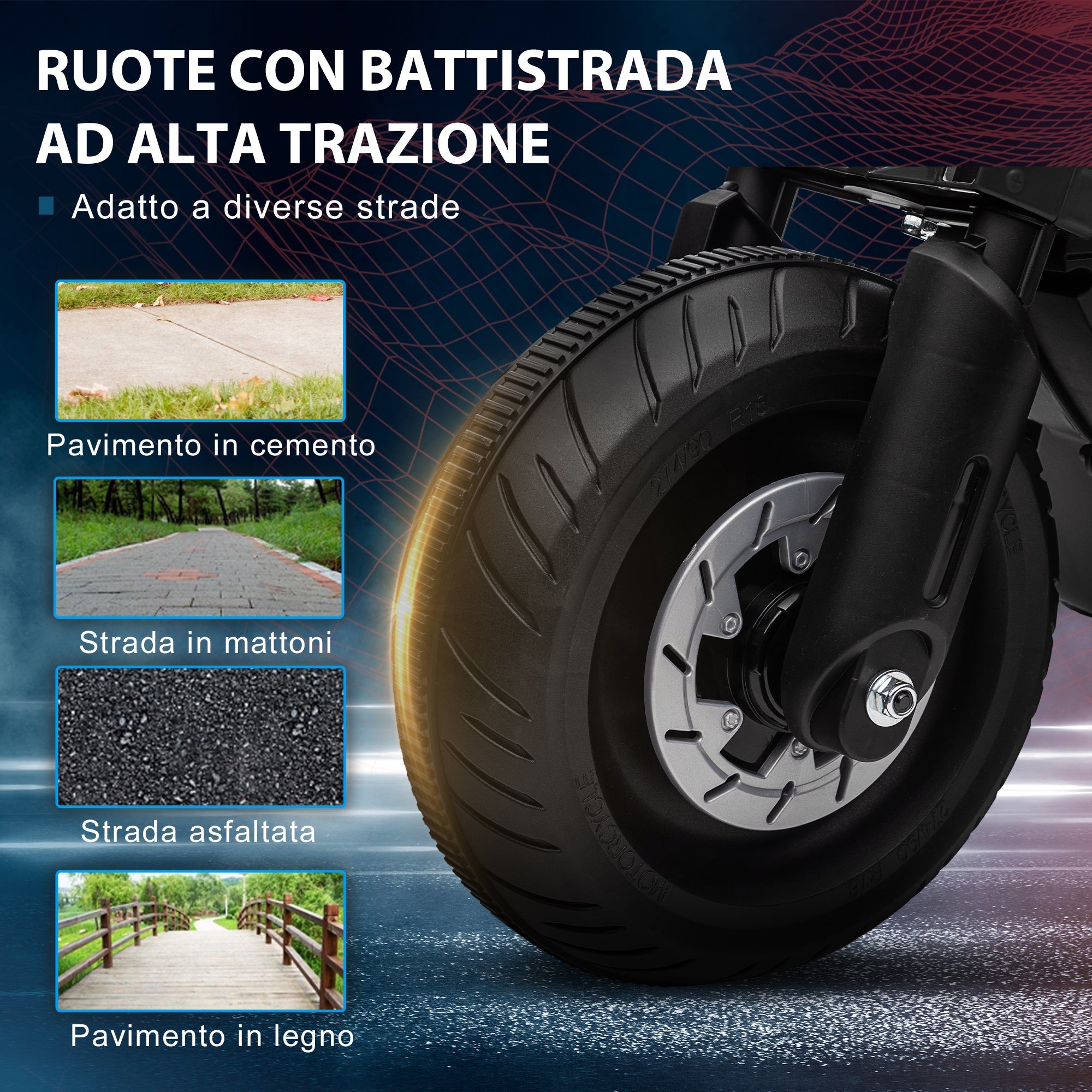 Easycomfort Moto Elettrica per Bambini 3-5 Anni in PP e Metallo with Rotelle, Clacson e Musica, 86x44x58 cm, Nera