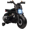 Easycomfort Moto Elettrica per Bambini 3-5 Anni in PP e Metallo with Rotelle, Clacson e Musica, 86x44x58 cm, Nera