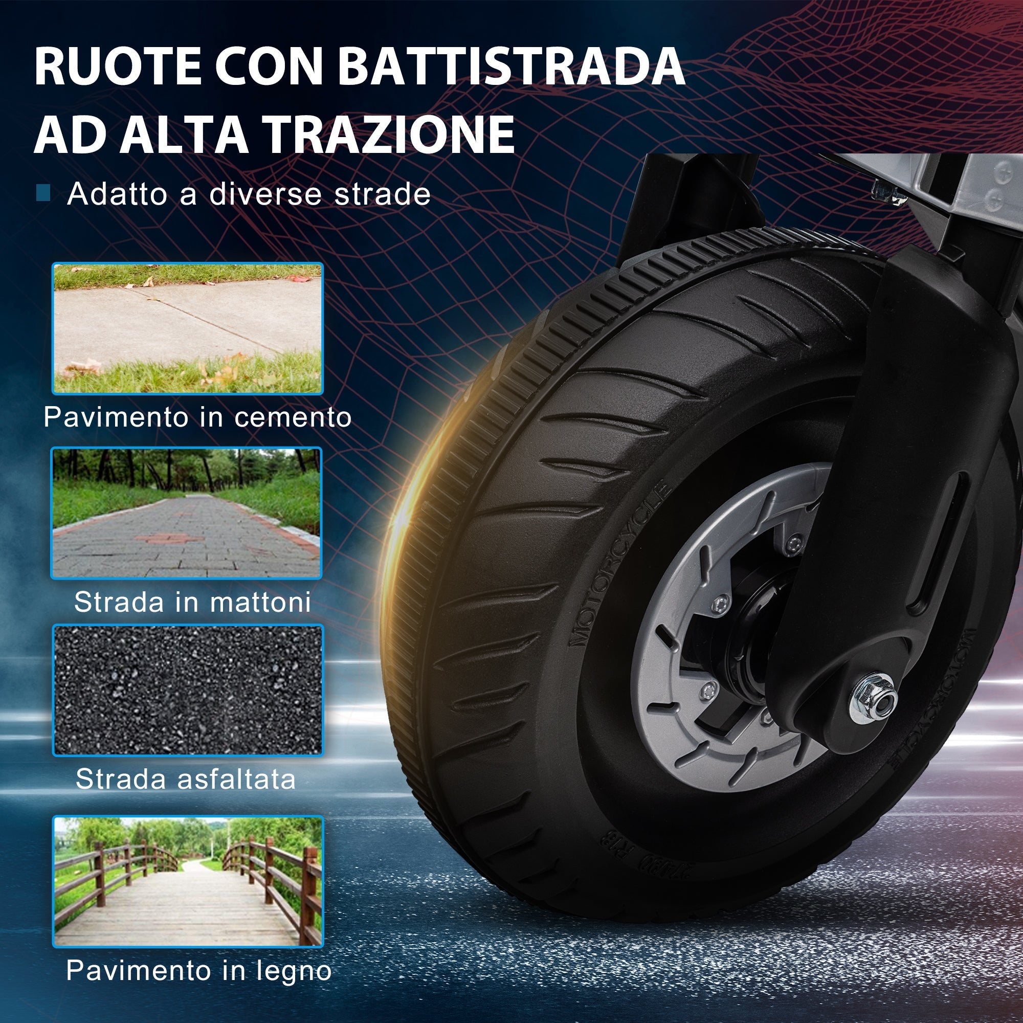 Easycomfort Moto Elettrica per Bambini 3-5 Anni in PP e Metallo with Rotelle, Clacson e Musica, 86x44x58 cm, Bianca e Nera
