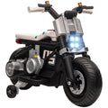 Easycomfort Moto Elettrica per Bambini 3-5 Anni in PP e Metallo with Rotelle, Clacson e Musica, 86x44x58 cm, Bianca e Nera