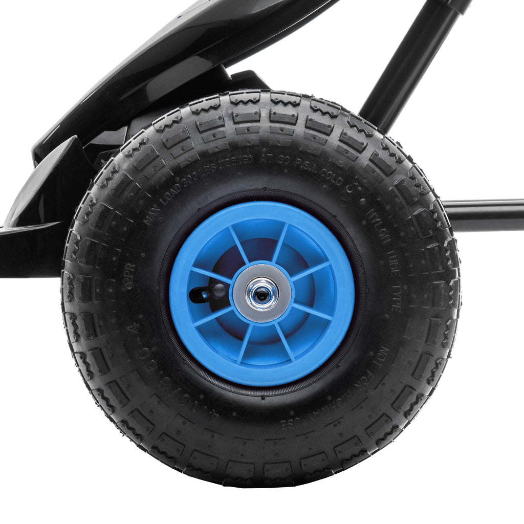 Easycomfort Go Kart a Pedali per Bambini da 5-12 Anni with Sedile Regolabile e Ruote in Gonfiabili, Blu