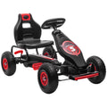 Easycomfort Go Kart a Pedali per Bambini da 5-12 Anni with Sedile Regolabile e Ruote in Gonfiabili, Rosso