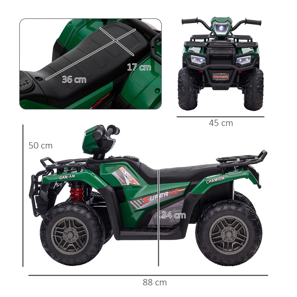 Easycomfort Quad per Bambini 3-6 Anni with 3 Luci LED, Velocità max 4km/h e 50 Minuti max di Carica, 88x45x50 cm