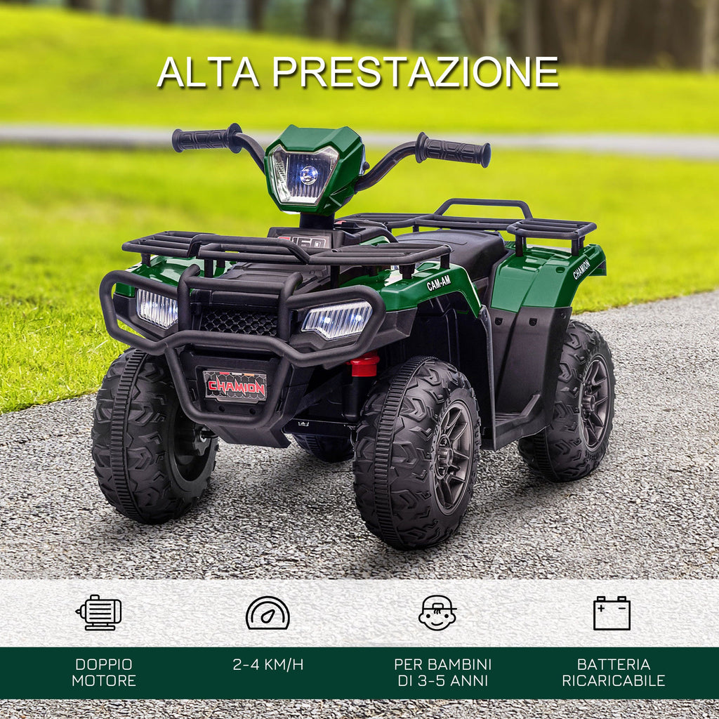 Easycomfort Quad per Bambini 3-6 Anni with 3 Luci LED, Velocità max 4km/h e 50 Minuti max di Carica, 88x45x50 cm