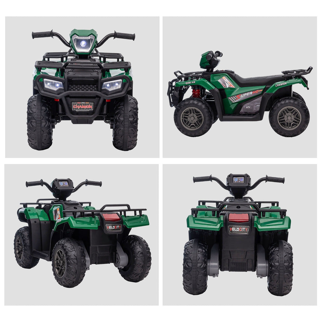 Easycomfort Quad per Bambini 3-6 Anni with 3 Luci LED, Velocità max 4km/h e 50 Minuti max di Carica, 88x45x50 cm