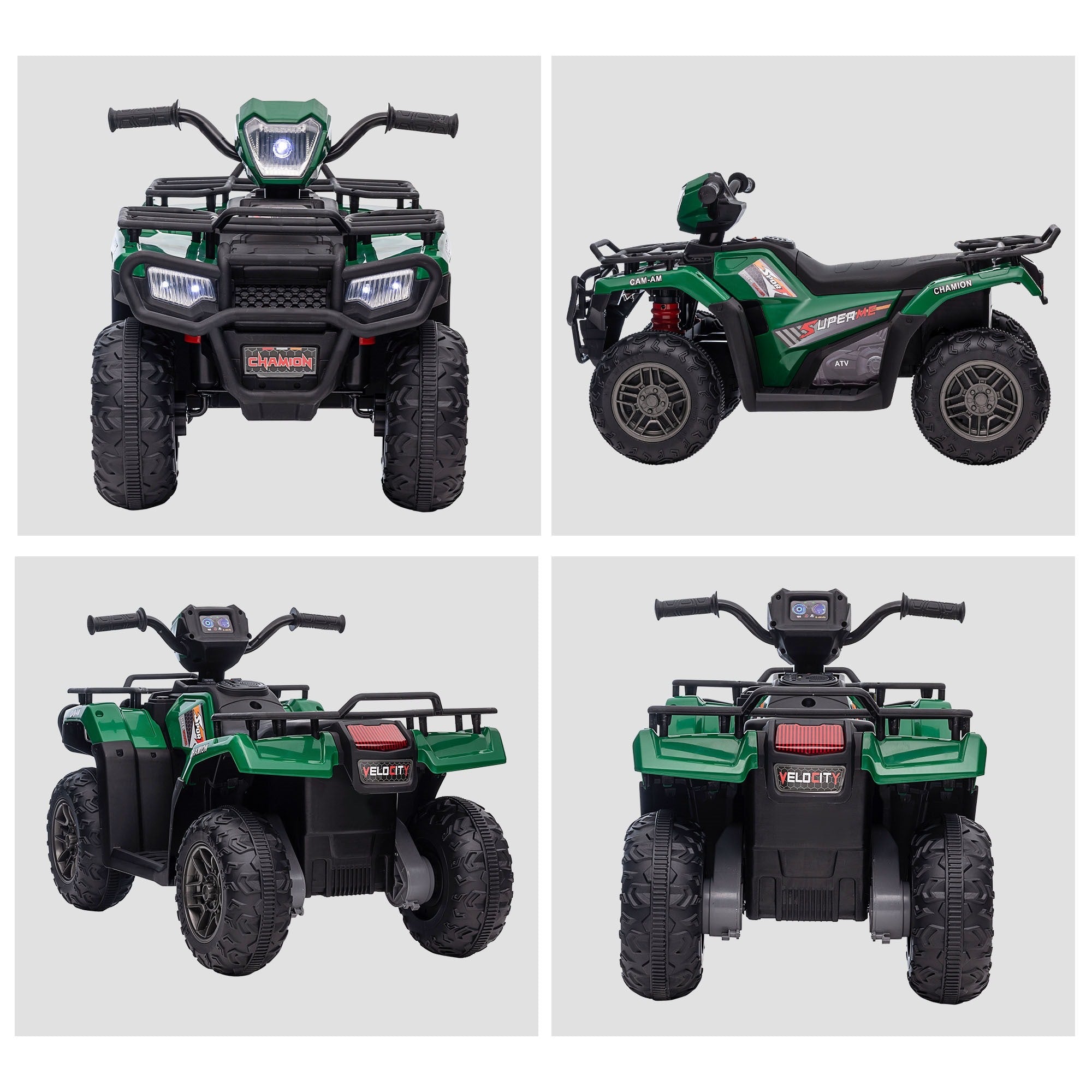 Easycomfort Quad per Bambini 3-6 Anni with 3 Luci LED, Velocità max 4km/h e 50 Minuti max di Carica, 88x45x50 cm
