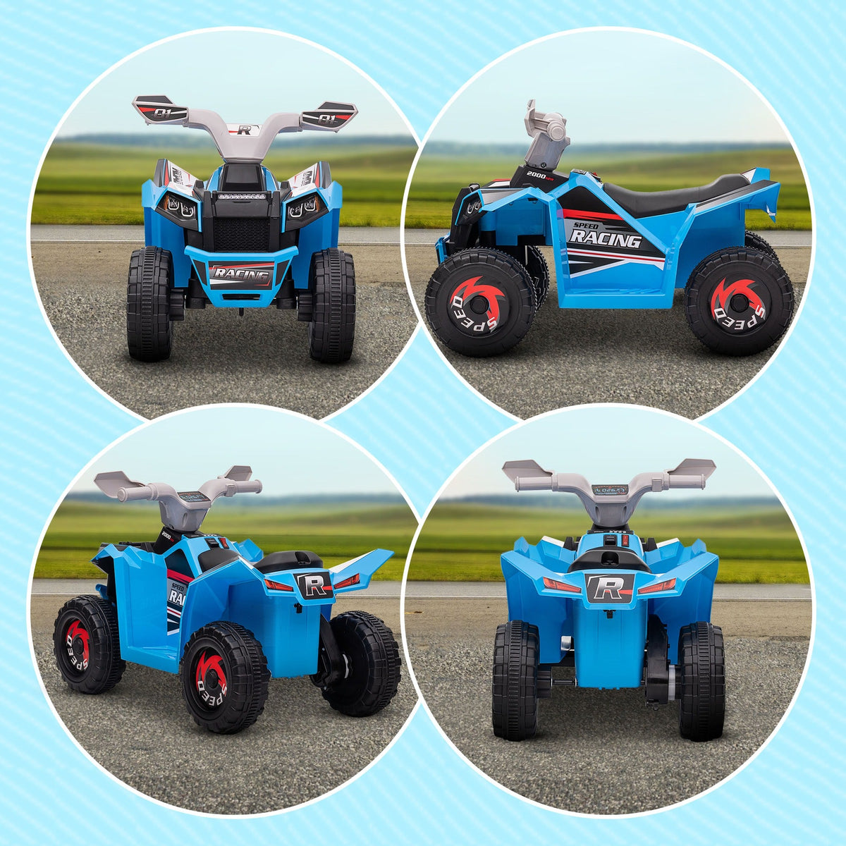 EasyComfort elektrische kinderquad 18–36 mnd, 2.5 km/h, 70x41.5x48.5 cm