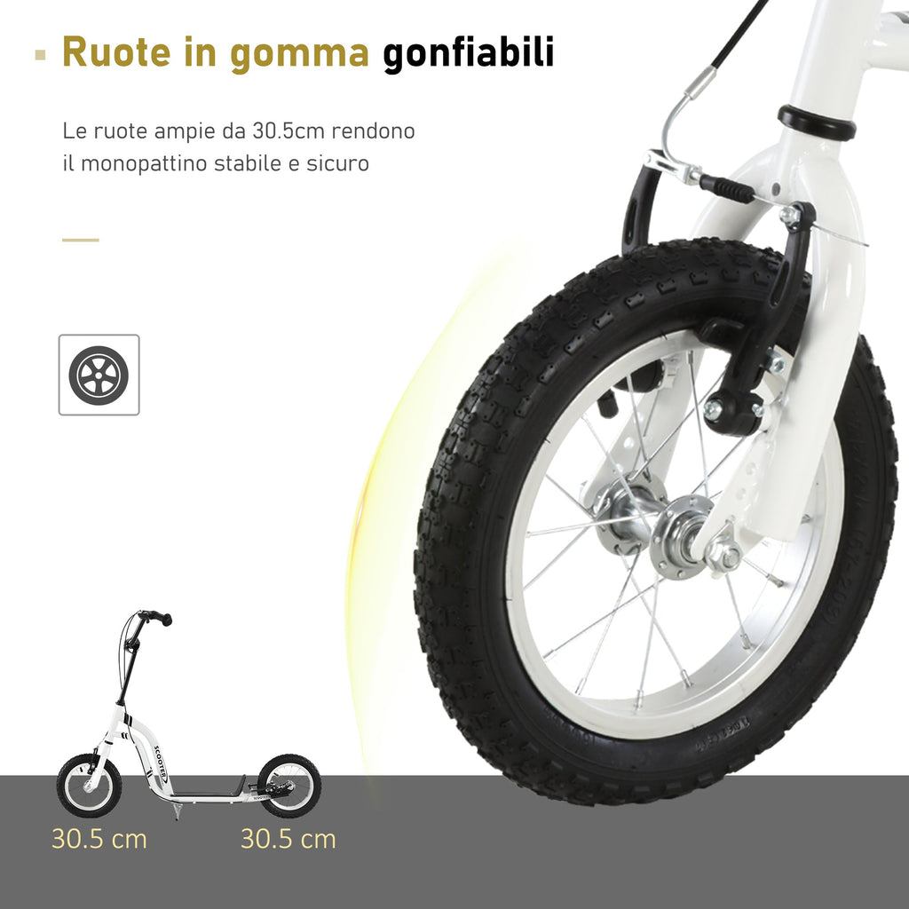 EasyComfort step met verstelbaar stuur en 2 remmen - Wit