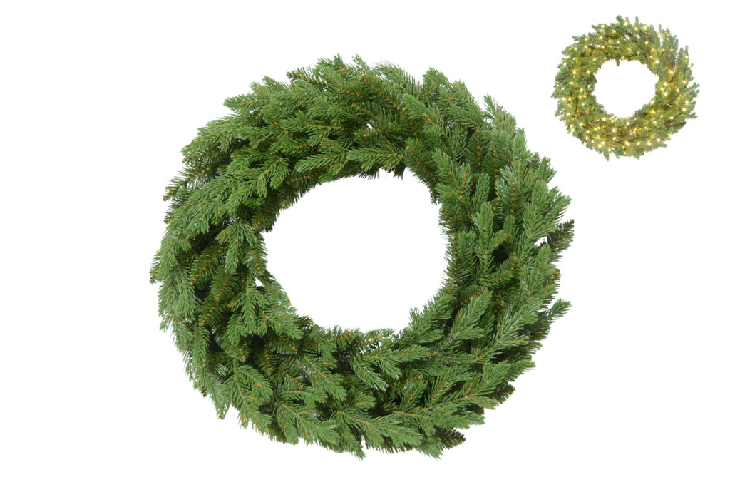 Ghirlanda di Natale Circolare in PVC Diametro 60 cm with 200 Luci LED Incluse