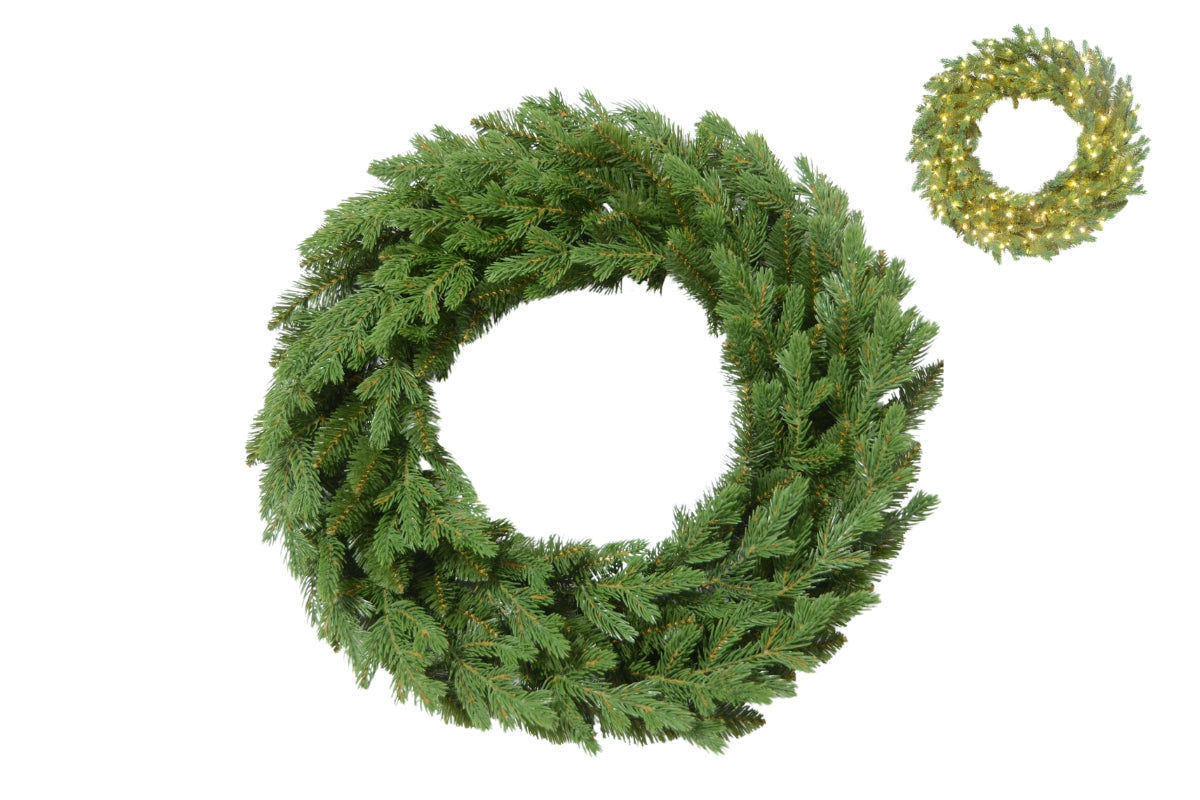 Ghirlanda di Natale Circolare in PVC Diametro 60 cm with 200 Luci LED Incluse