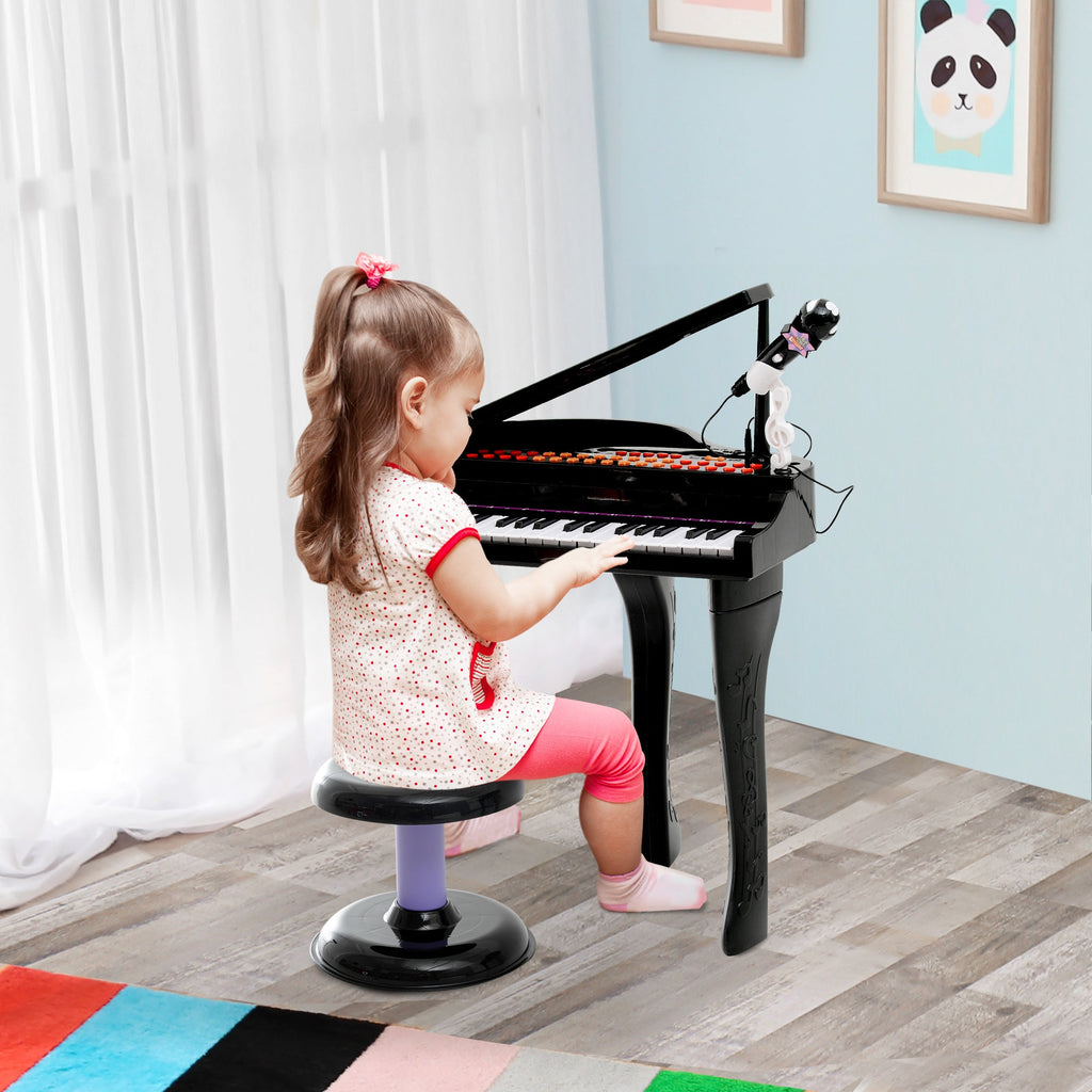 Easycomfort Pianoforte Elettrico Giocattolo Strumento Musicale per Bambini with 37 Tasti Microfono e Sgabello 48x39x69cm black