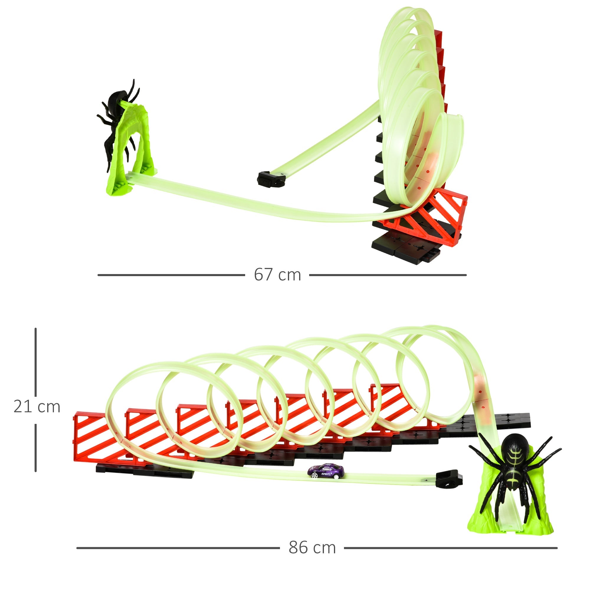 Easycomfort Pista per Macchinine with Effetti Luminosi e Automobilina, per Bambini da 3-6 Anni, 86x67x21cm