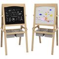 Easycomfort Lavagna per Bambini with Cavalletto 3 in 1 e Cestini, Età 3-6 anni, 58x50.5x109cm, Color legno
