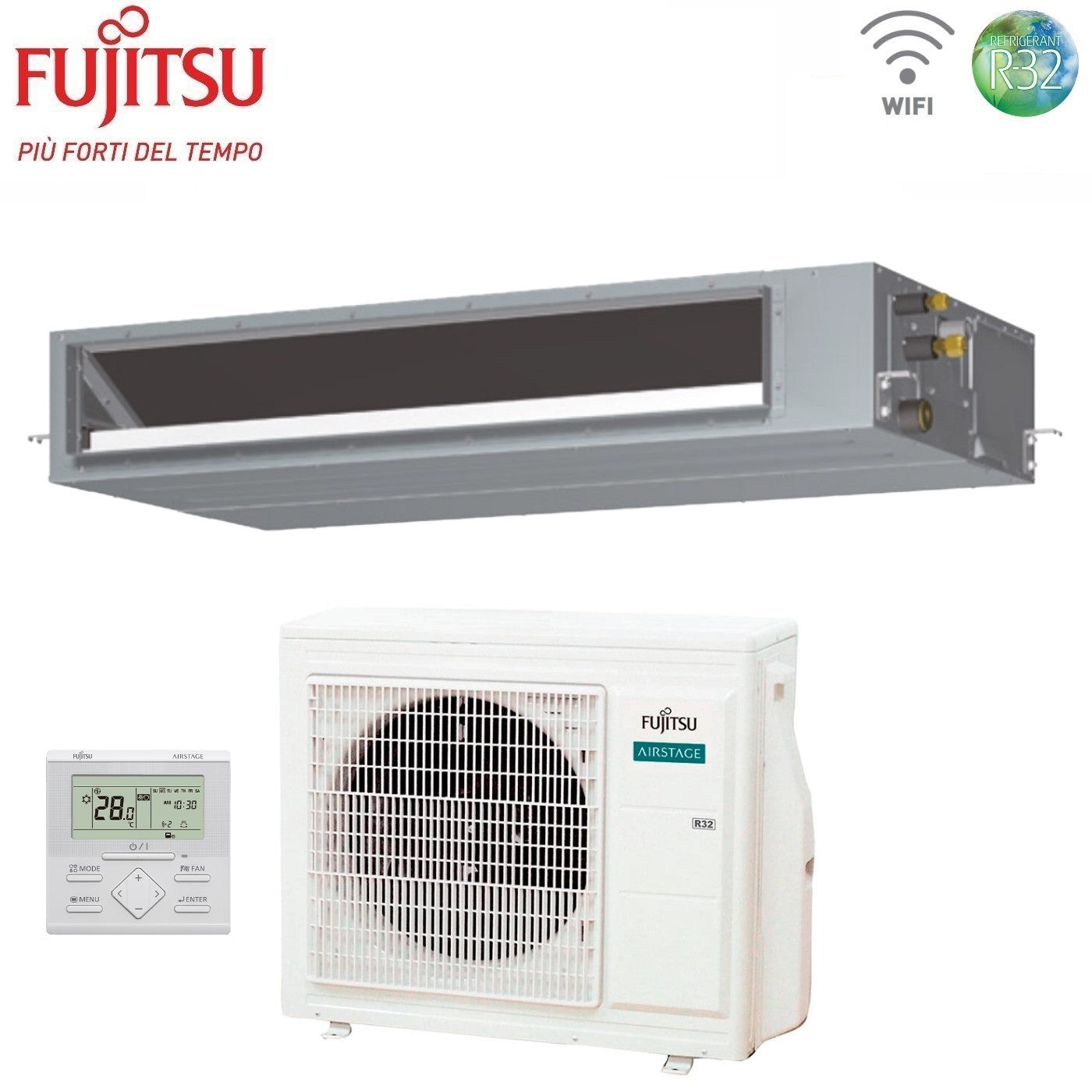 Air conditioner Fujitsu Canalizzabile series KMTAP ECO 24000 Btu ARXH24KMTAP R-32 optional Wi-Fi