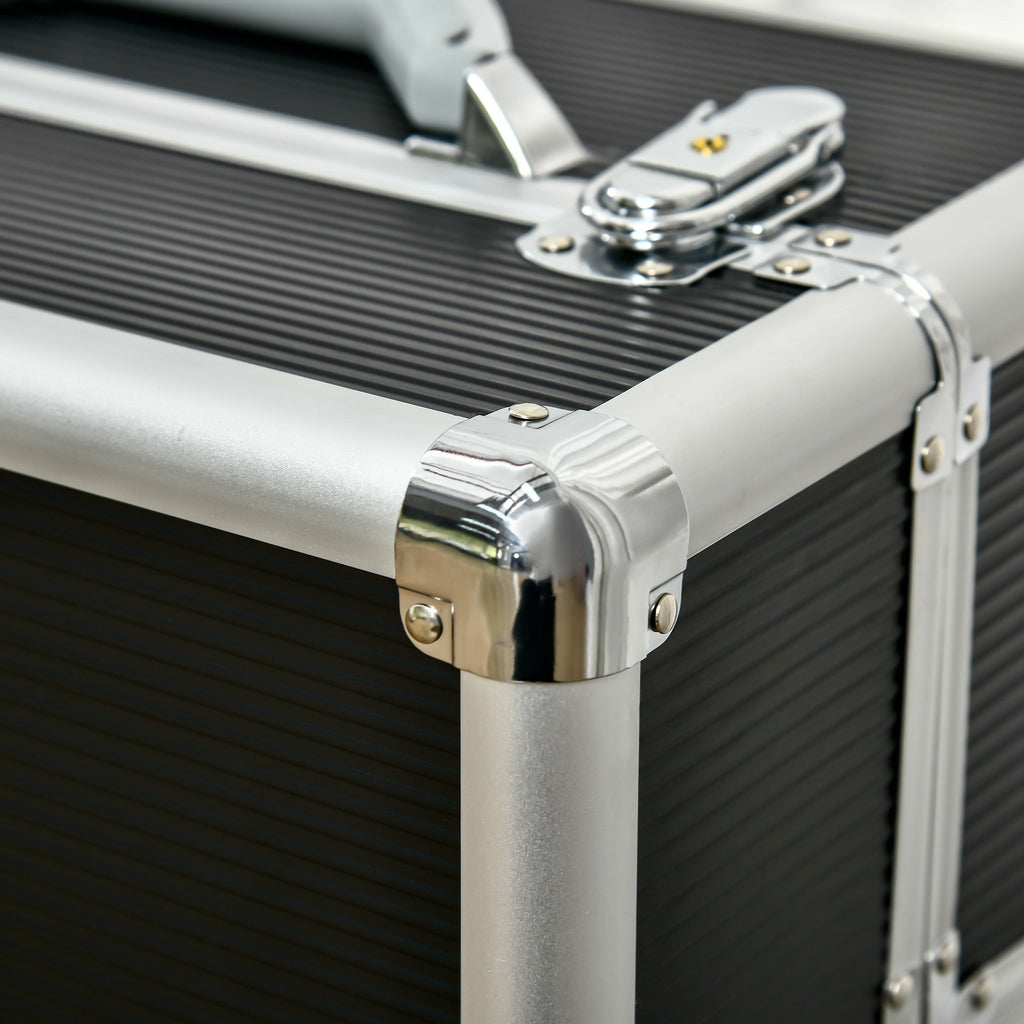 EasyComfort make-upkoffer op wielen met slot, zwart