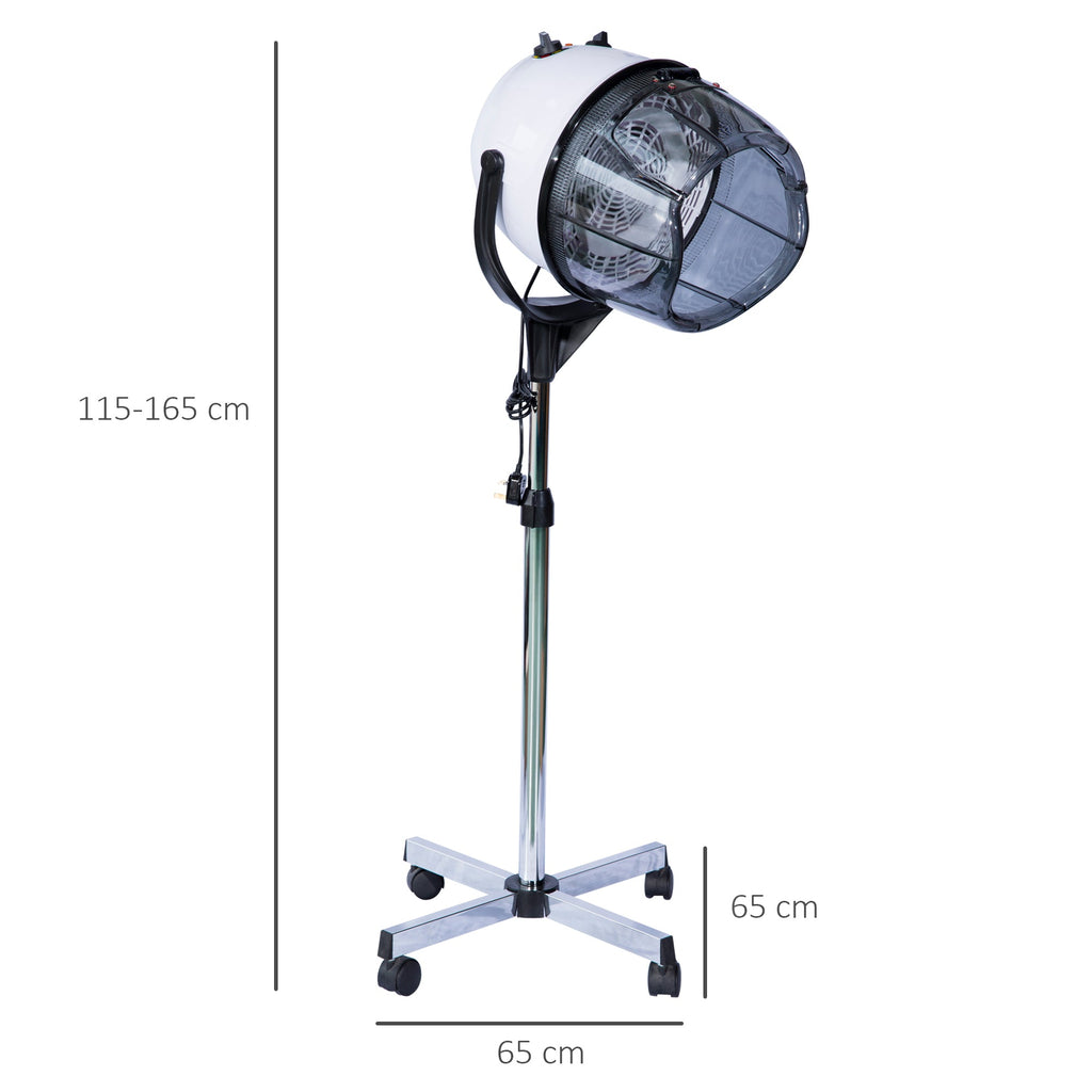 Easycomfort Casco Asciugacapelli Professionale Portatile with Ruote Girevoli, Altezza e Temperatura Regolabili Timer 60 Minuti, 65x65x115-165cm