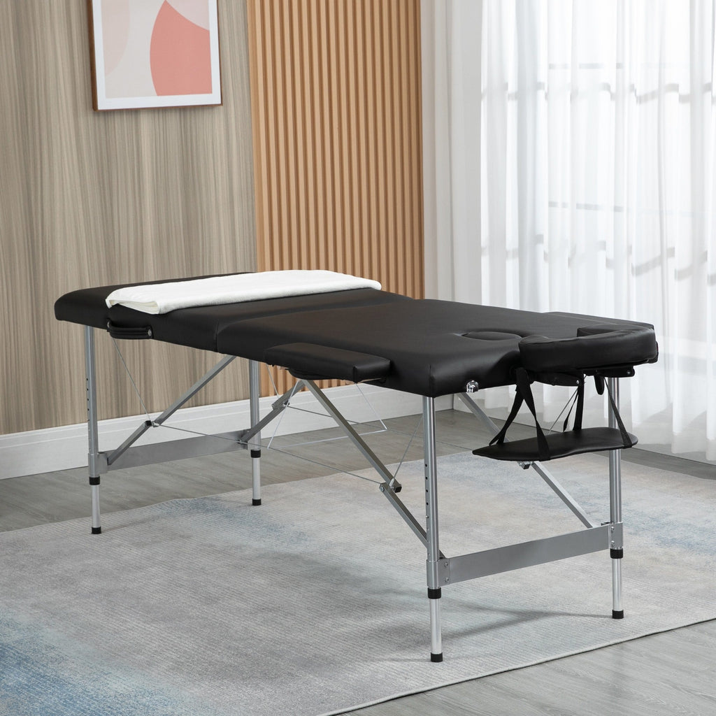 EasyComfort inklapbare massagetafel 186x71 cm zwart, 62–83 cm