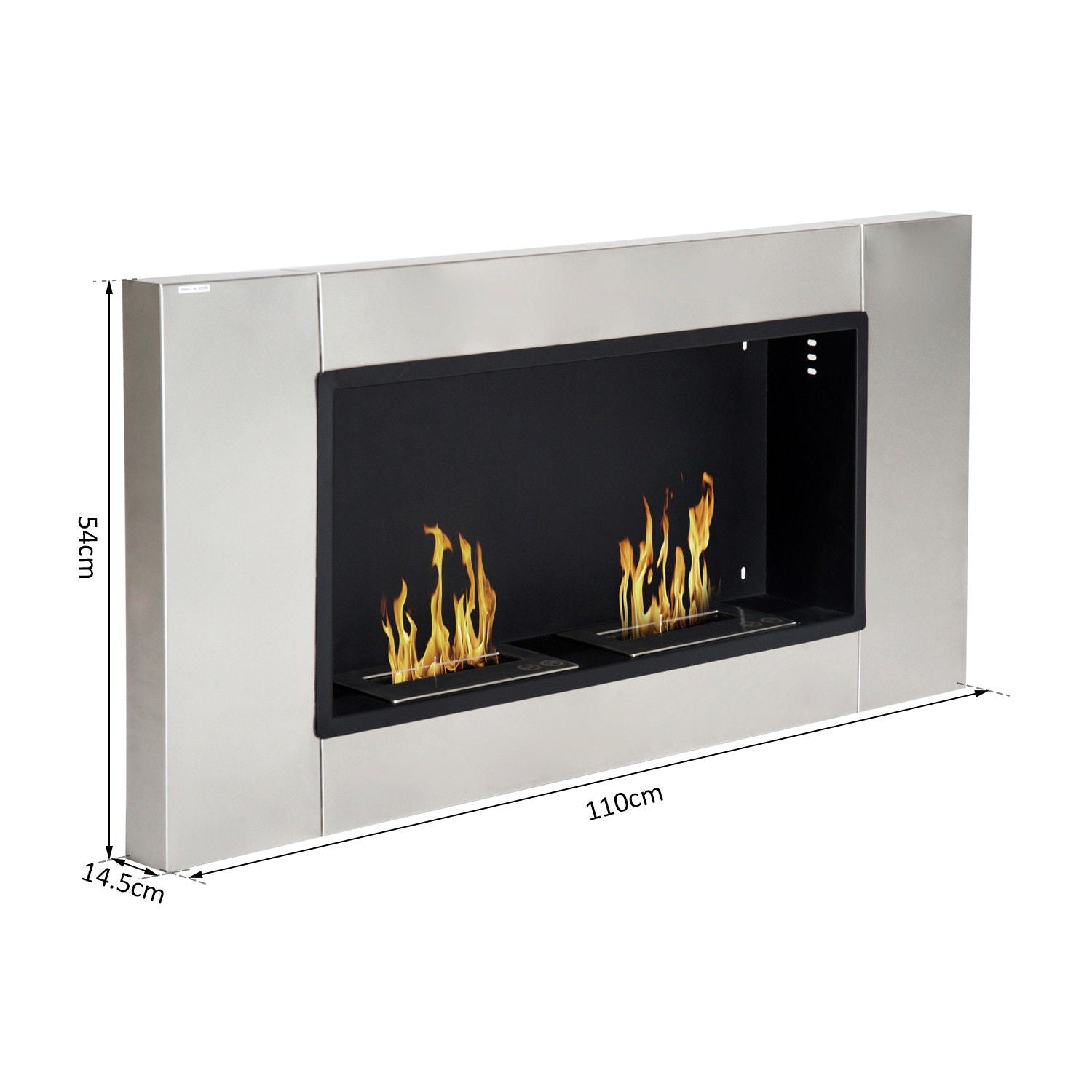 EasyComfort bio-ethanol wandhaard 2 branders 3 L 4400 W 110 x 54 x 14.5 cm