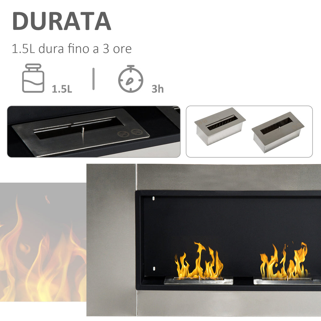 EasyComfort bio-ethanol wandhaard 2 branders 3 L 4400 W 110 x 54 x 14.5 cm